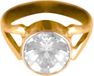 Asian Gems & Jewels 5 Dhaatu Metal ,  Alloy Zircon Ring