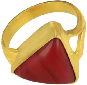 Asian Gems & Jewels 5.25 Ratti 5 Dhaatu Sterling Silver ,  Metal ,  Alloy Coral Ring